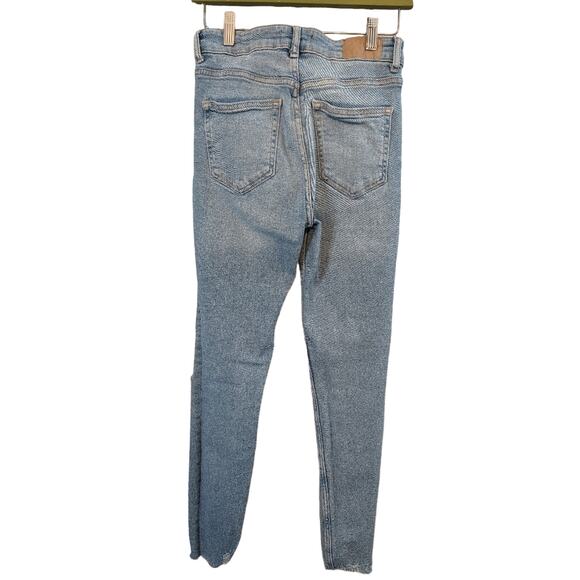 Zara Mid Waist Ripped Skinny Jeans - Picture 6 of 7